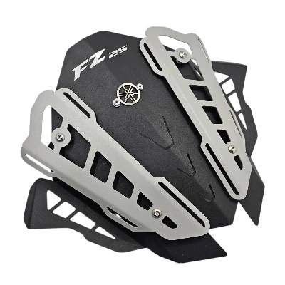 FZ 250 Cupula acero negro logo 3d cromado incluye par aletas gris ML