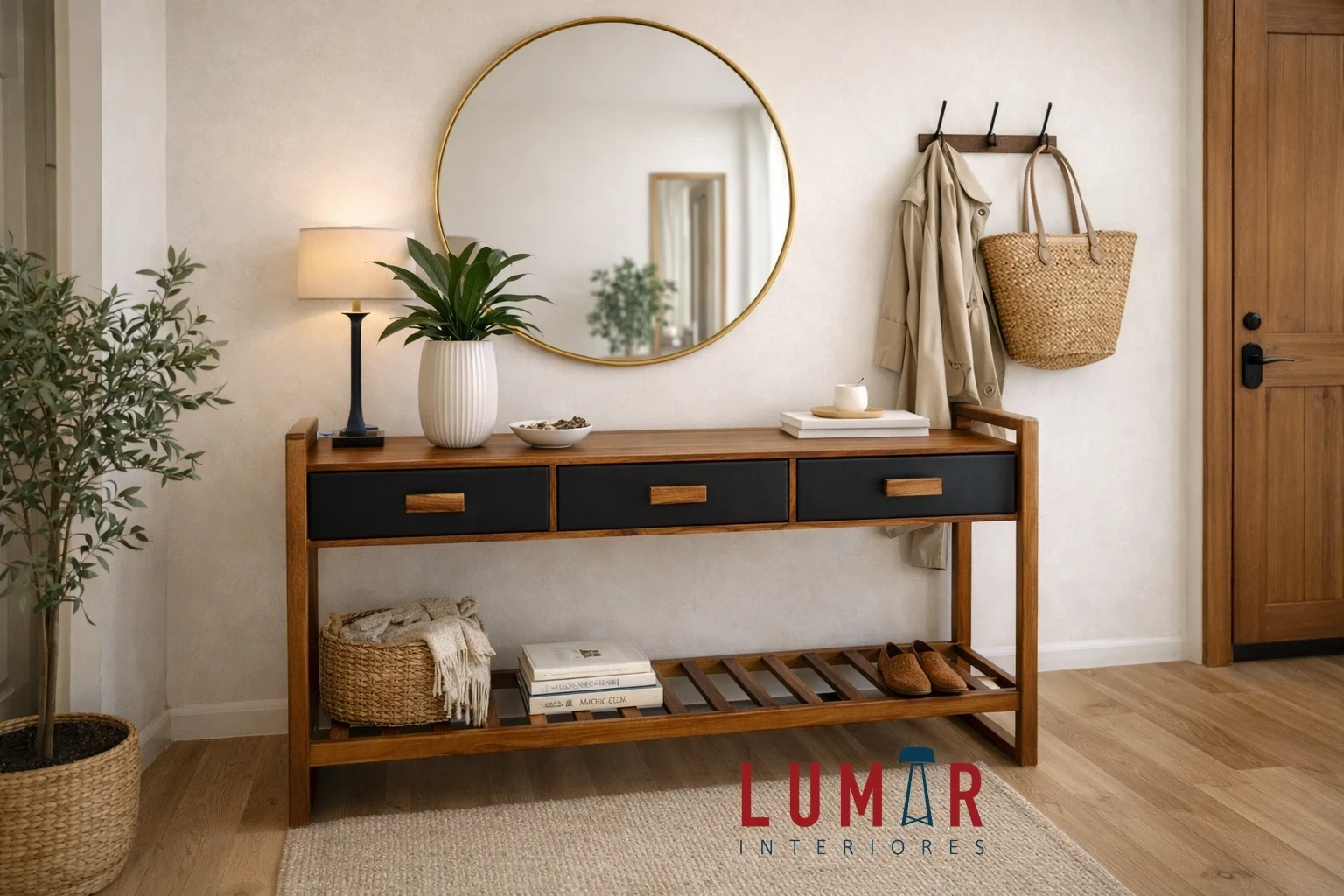 Parota Ébano Credenza Moderna 3