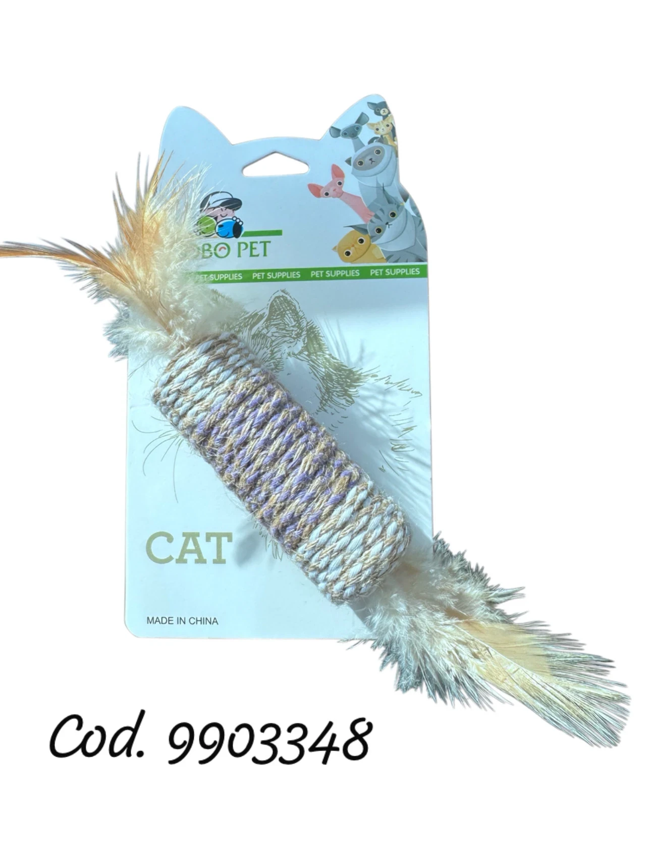 Juguete gato cilindro de sisal 