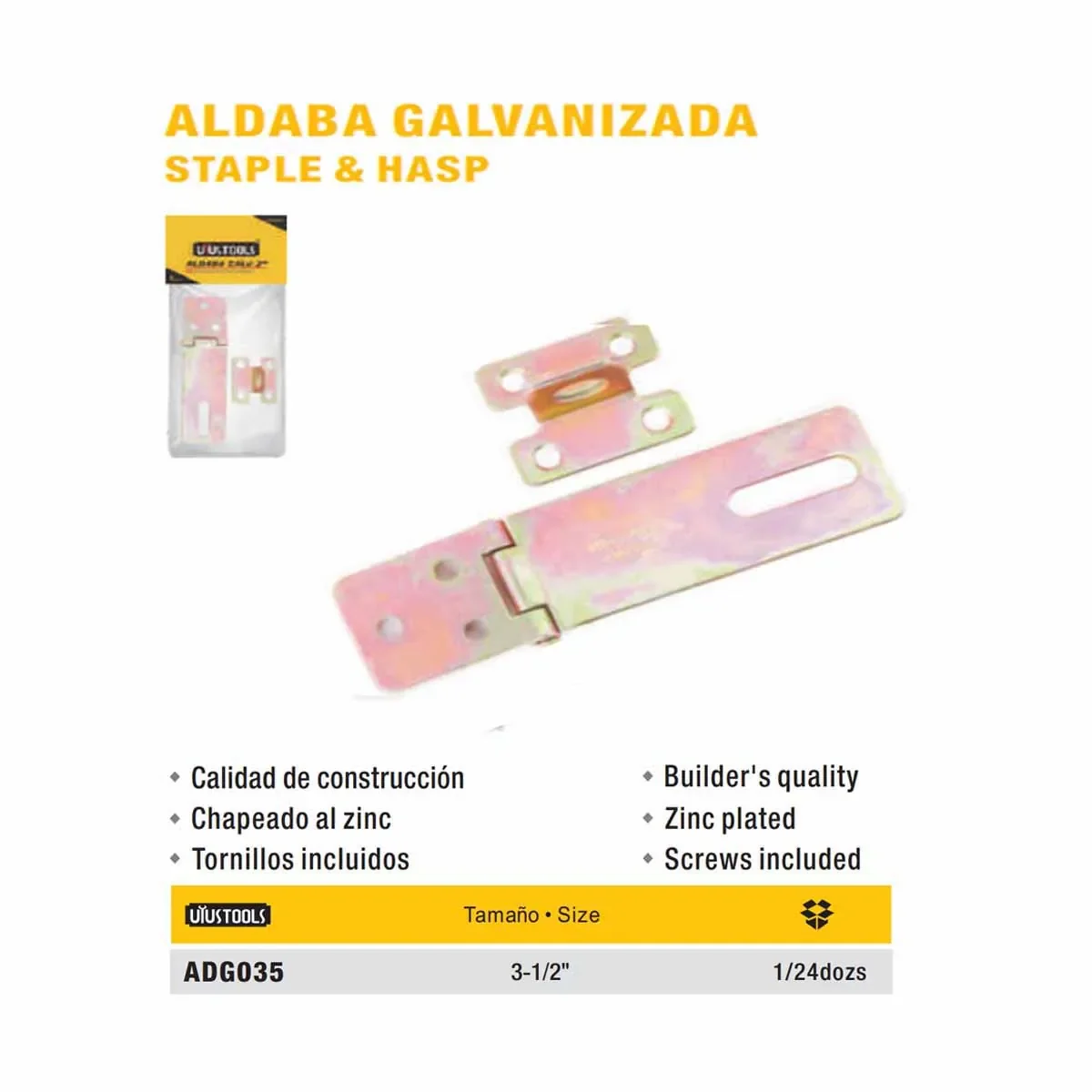 ALDABA GALVANIZADA ZA UYUST 3.5" ***
