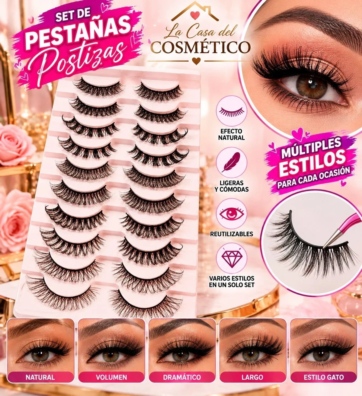 lumera set de pestañas encanto irresistible – coleccion multiefecto x 10 pares