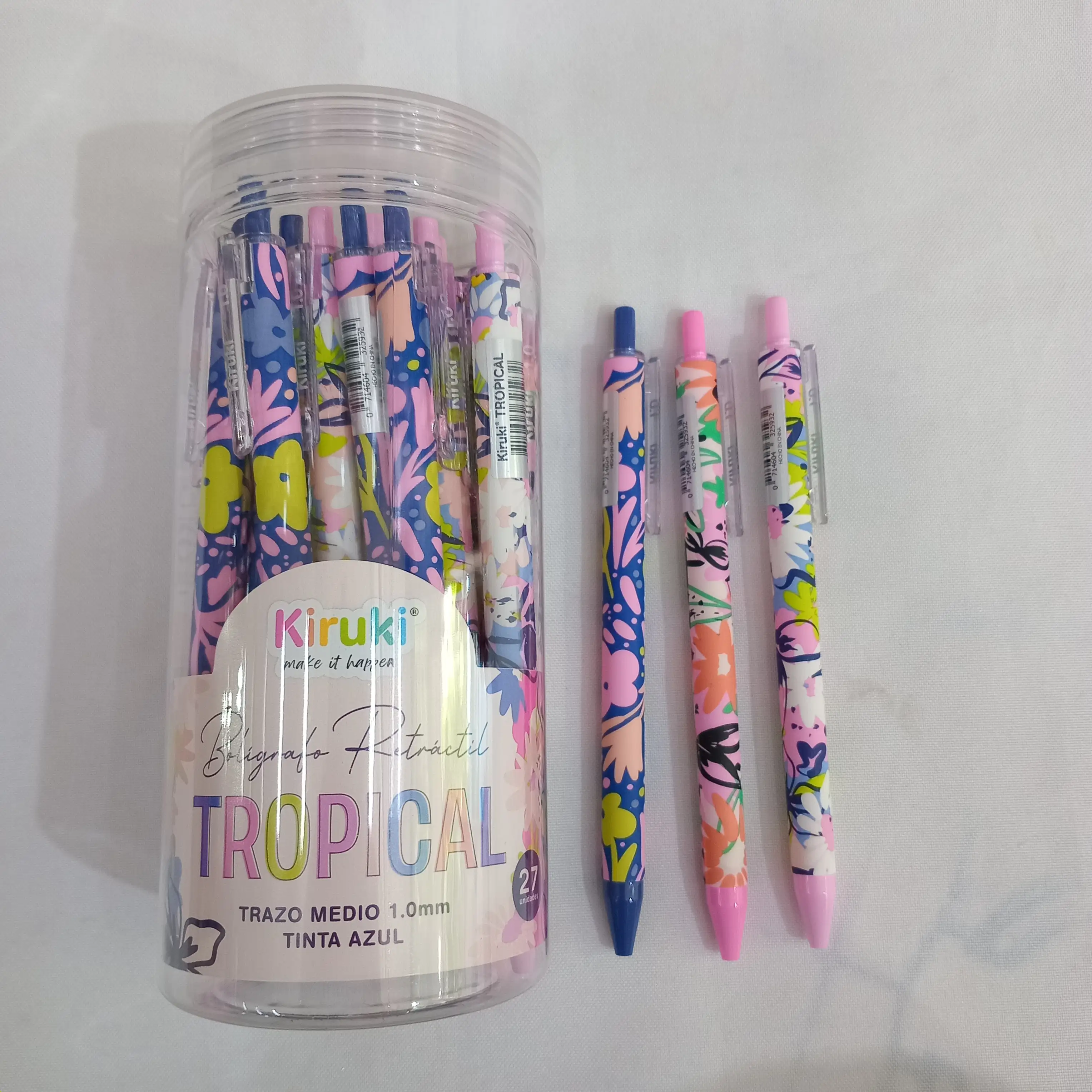 Boligrafo retractil tropical x1