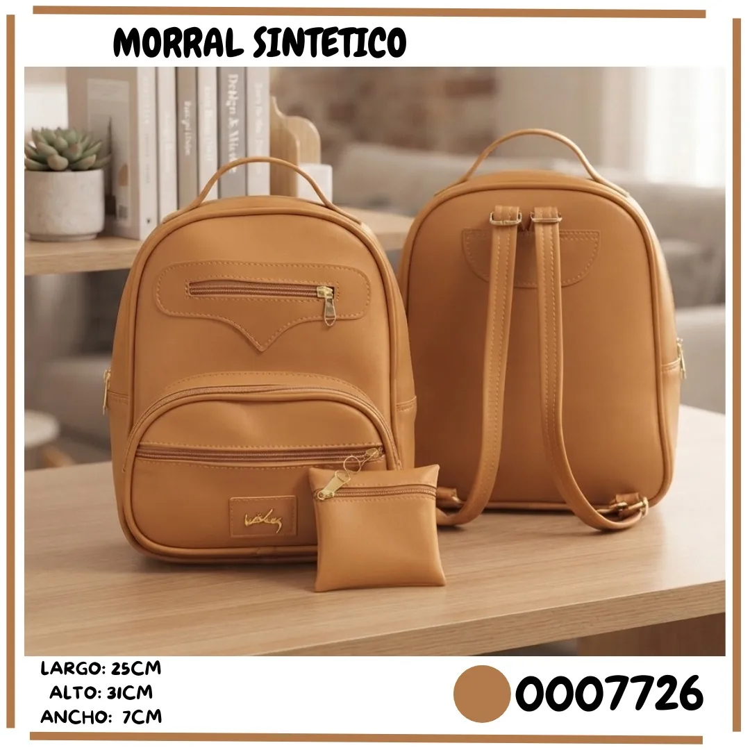 Morral Sintetico para Mujer Bolso Con Monedero