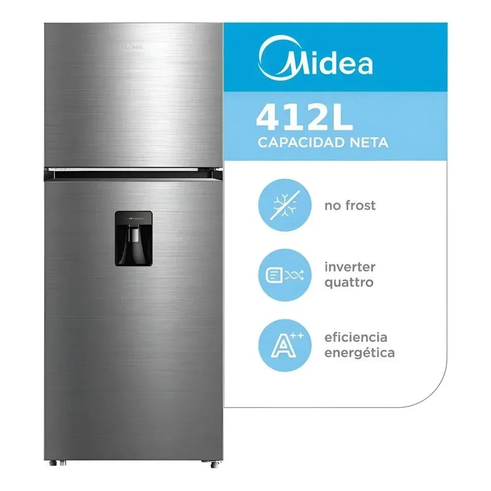 HELADERA NO FROST INVERTER 412LTS MIDEA CON DISPENSER INOX ‼️SOLO POR PEDIDOS ‼️  2