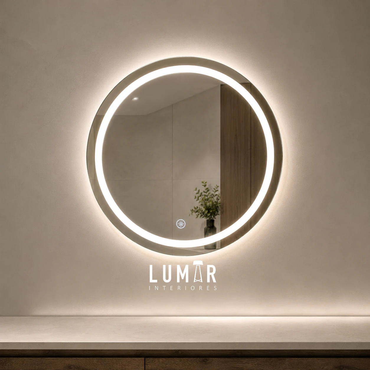Espejo LED Redondo Touch Moderno