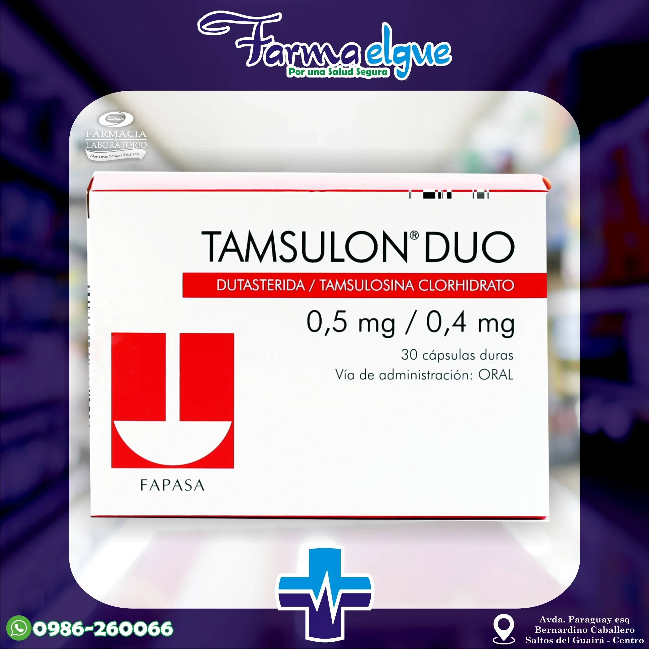 Tamsulon Duo Dutasterida Tamsulosina Clorhidrato 0,5 mg 0,4 mg - Caja de 30 cáps