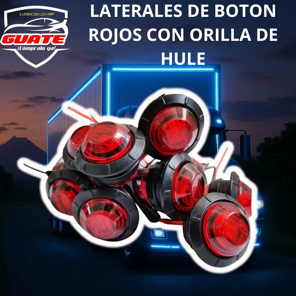 LATERALES TIPO BOTON ROJO ORILLA DE HULE 