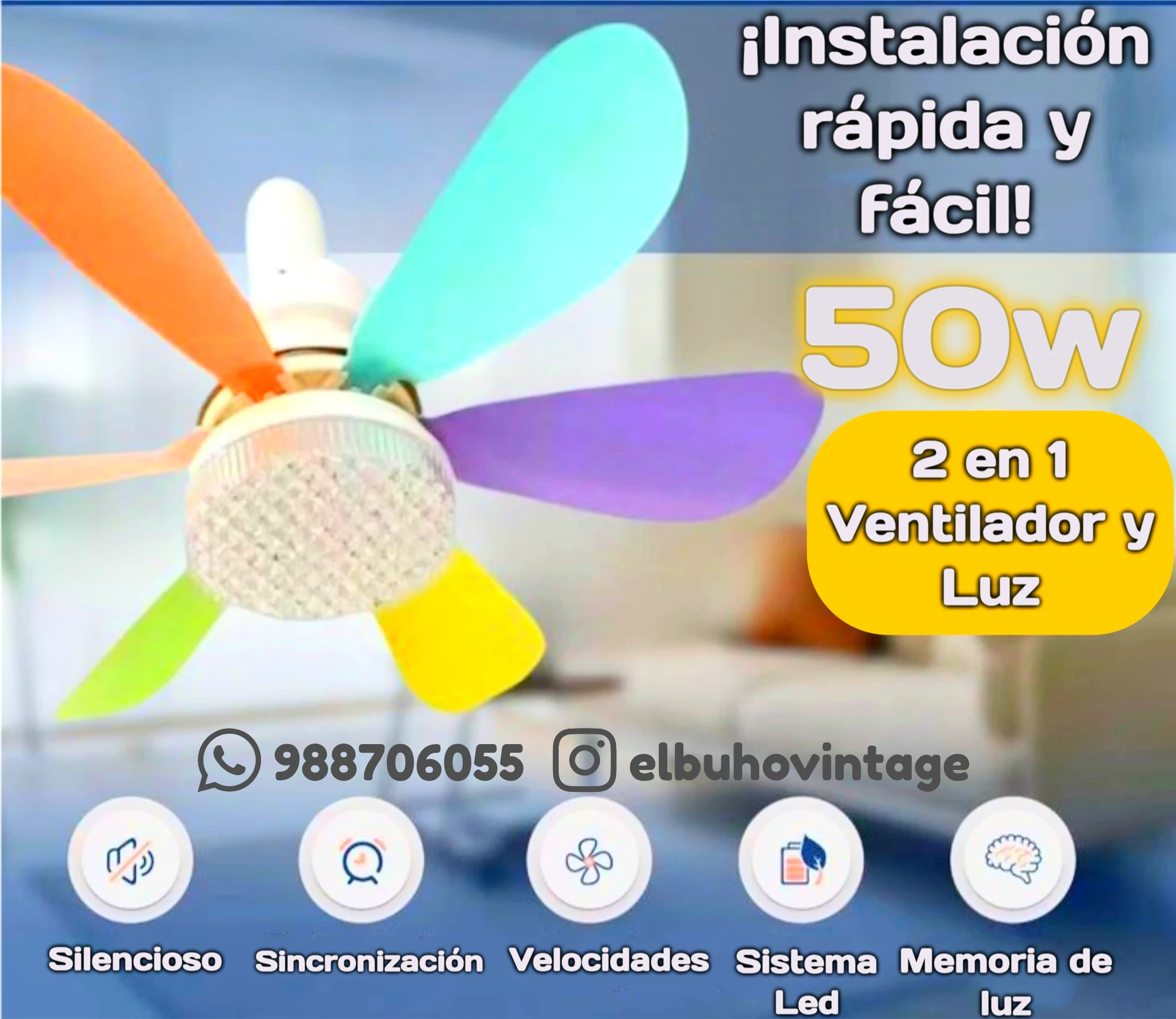 FOCO VENTILADOR 50W