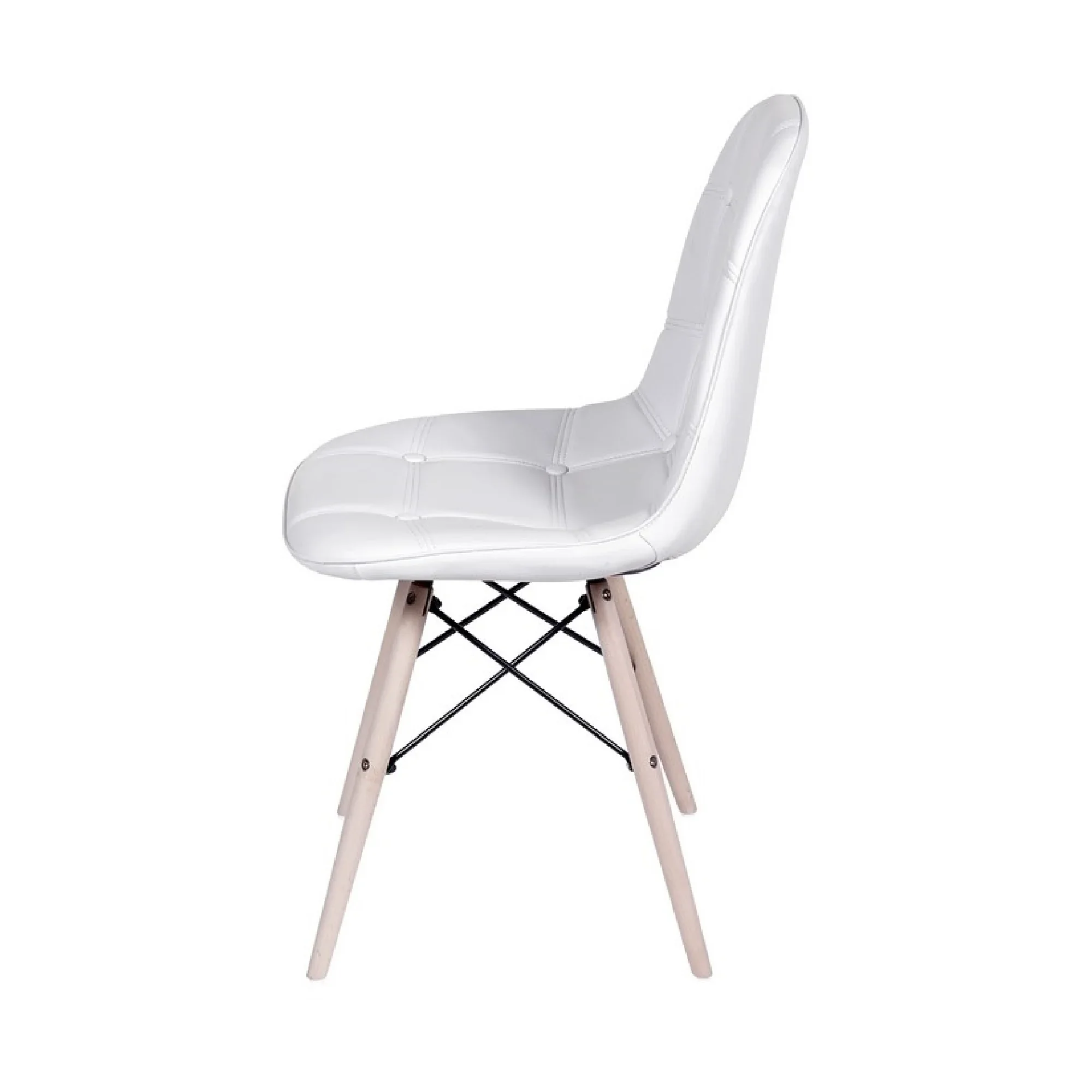 Set x 4 Sillas Botones Eames Acolchadas Blancas  3