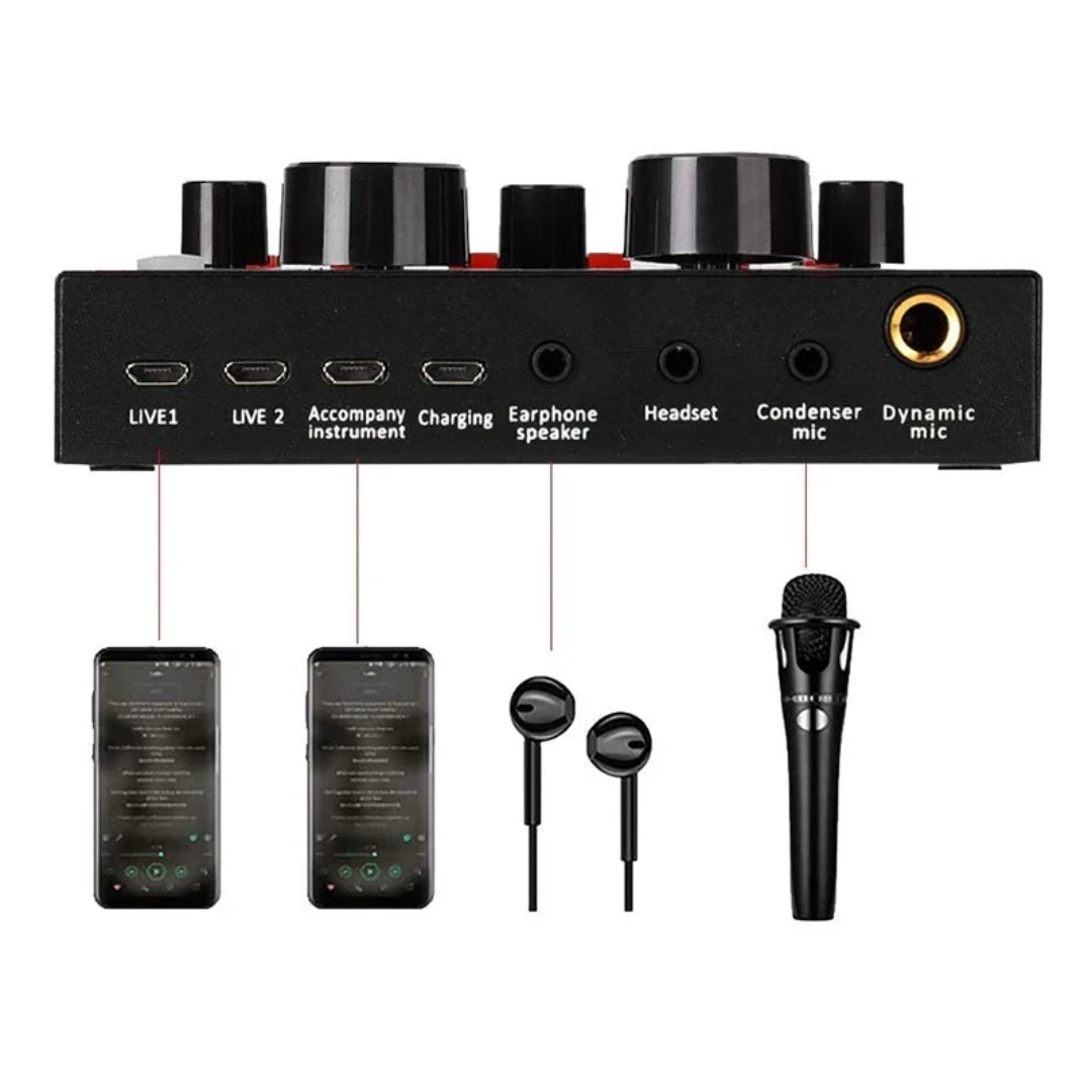 Mezclador de audio externo interfaz USB  2