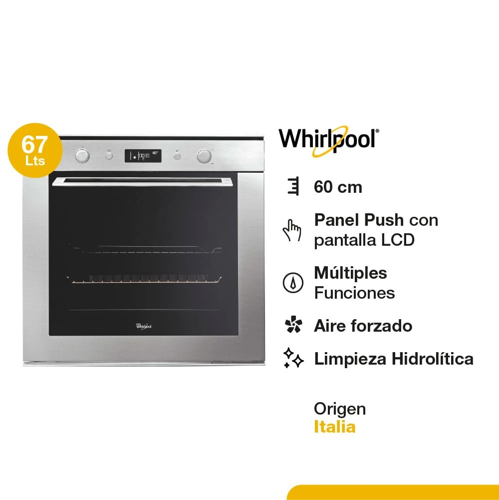 HORNO ELÉCTRICO EMPOTRABLE WHIRLPOOL LCD 60CM AKZM756IX SILVER ‼️SOLO POR PEDIDOS ‼️