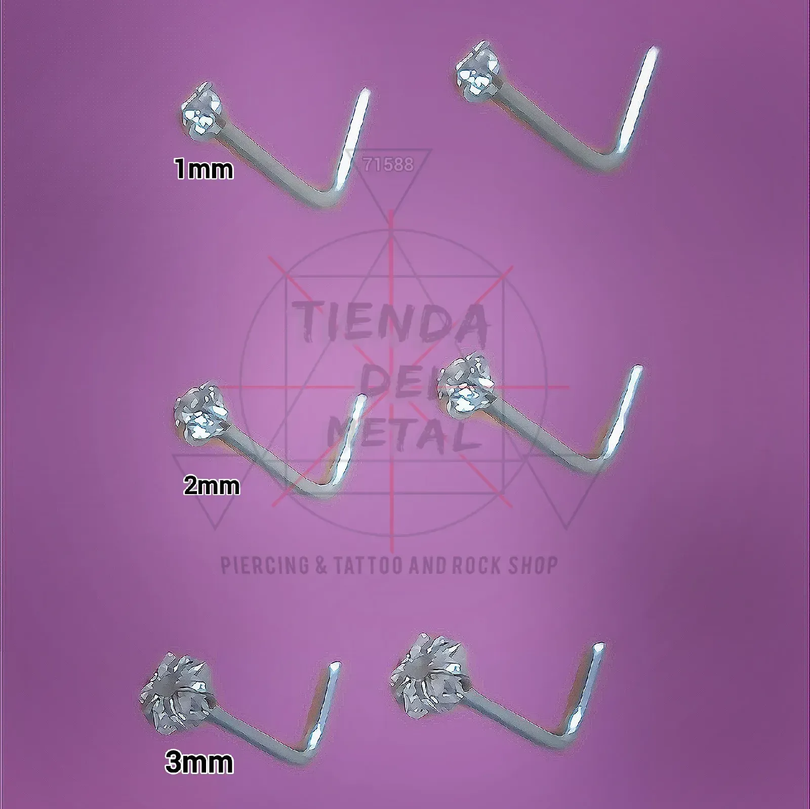  Piercing Joya Nariz Tipo L - Titanium  2