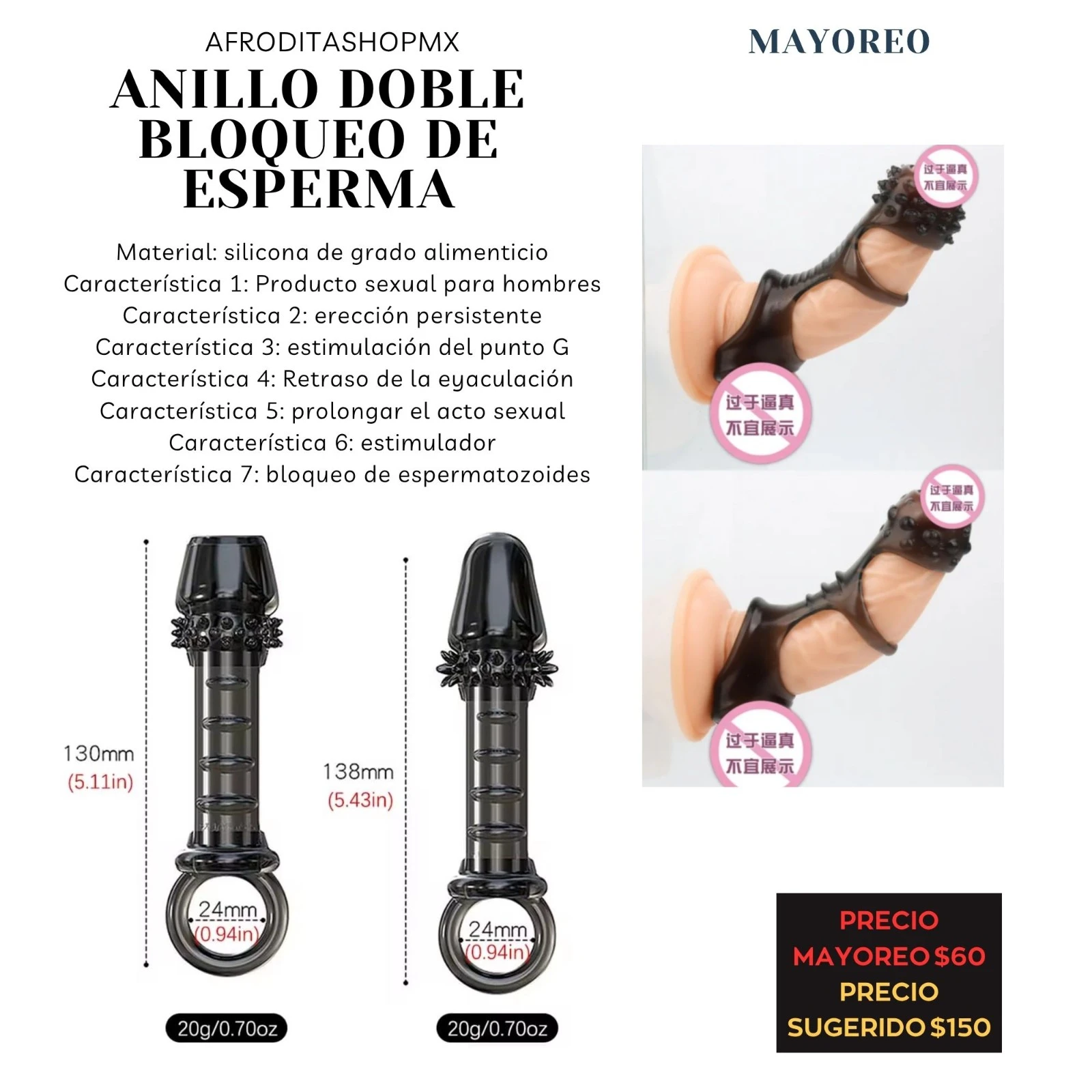 ANILLO DOBLE BLOQUEO DE ESPERMA