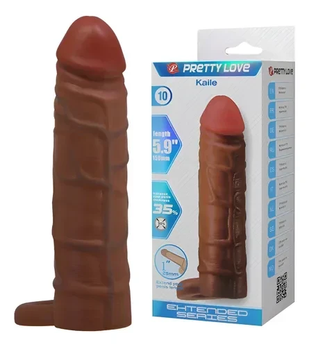 Funda de Pene Texturizada en TPR con Aro Escrotal de Estimulación 2