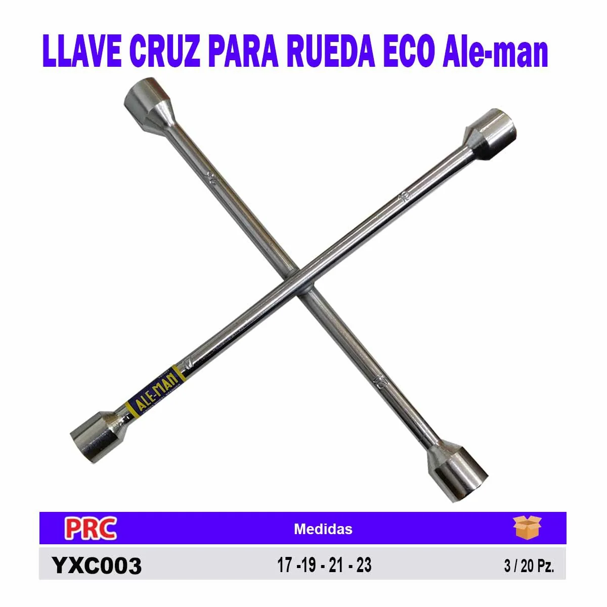 LLAVE CRUZ PARA RUEDA ECO Ale-man #17 #19 #21 #23