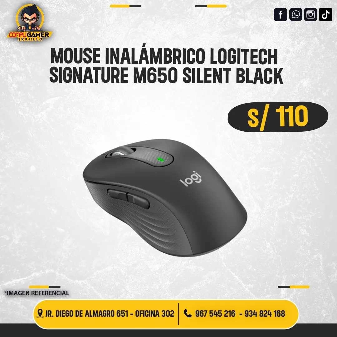 MOUSE INALÁMBRICO PARA OFICINA LOGITECH SIGNATURE M650 SILENT 