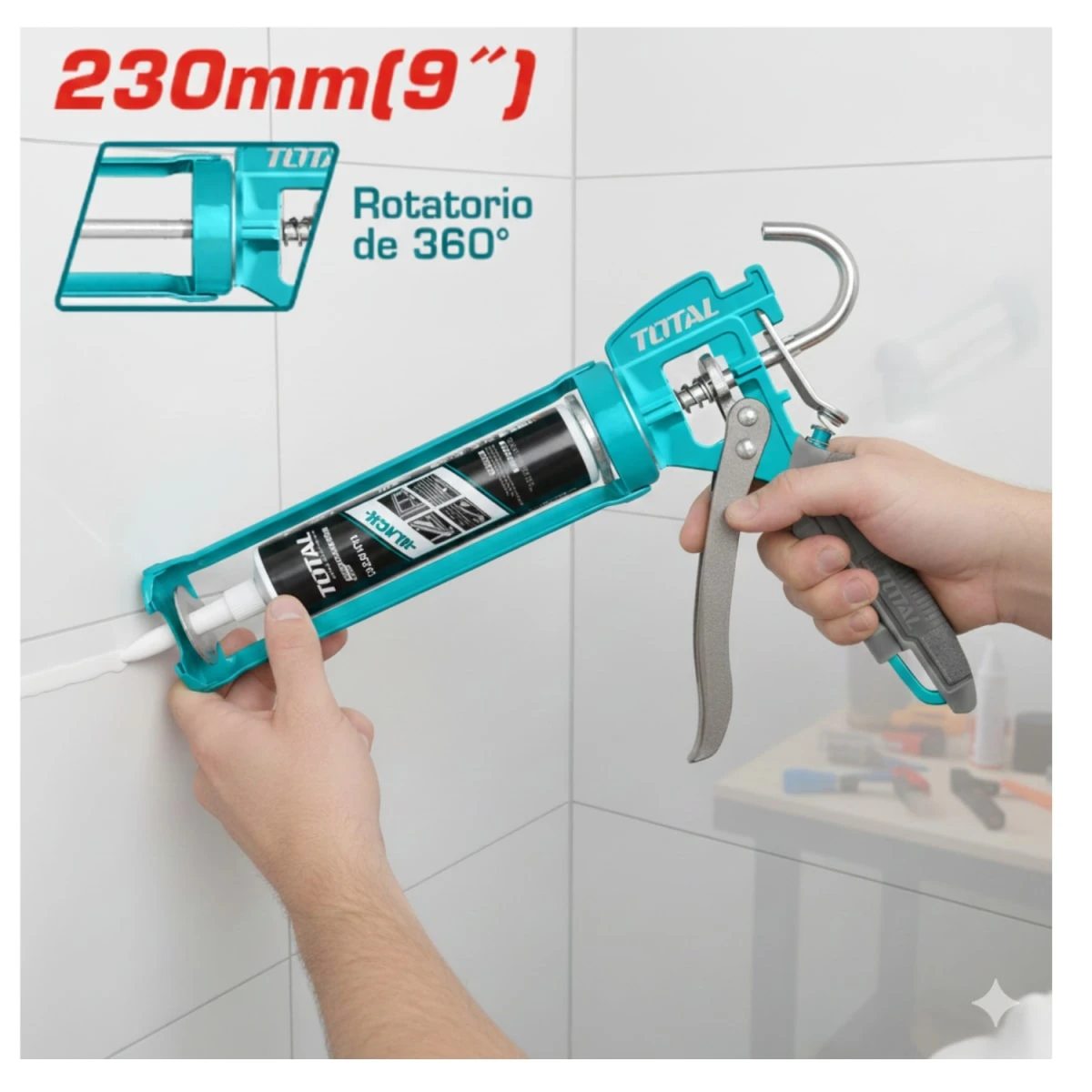 THT21509 Pistola calafateo de aluminio 230mm 9" total tht21509 2