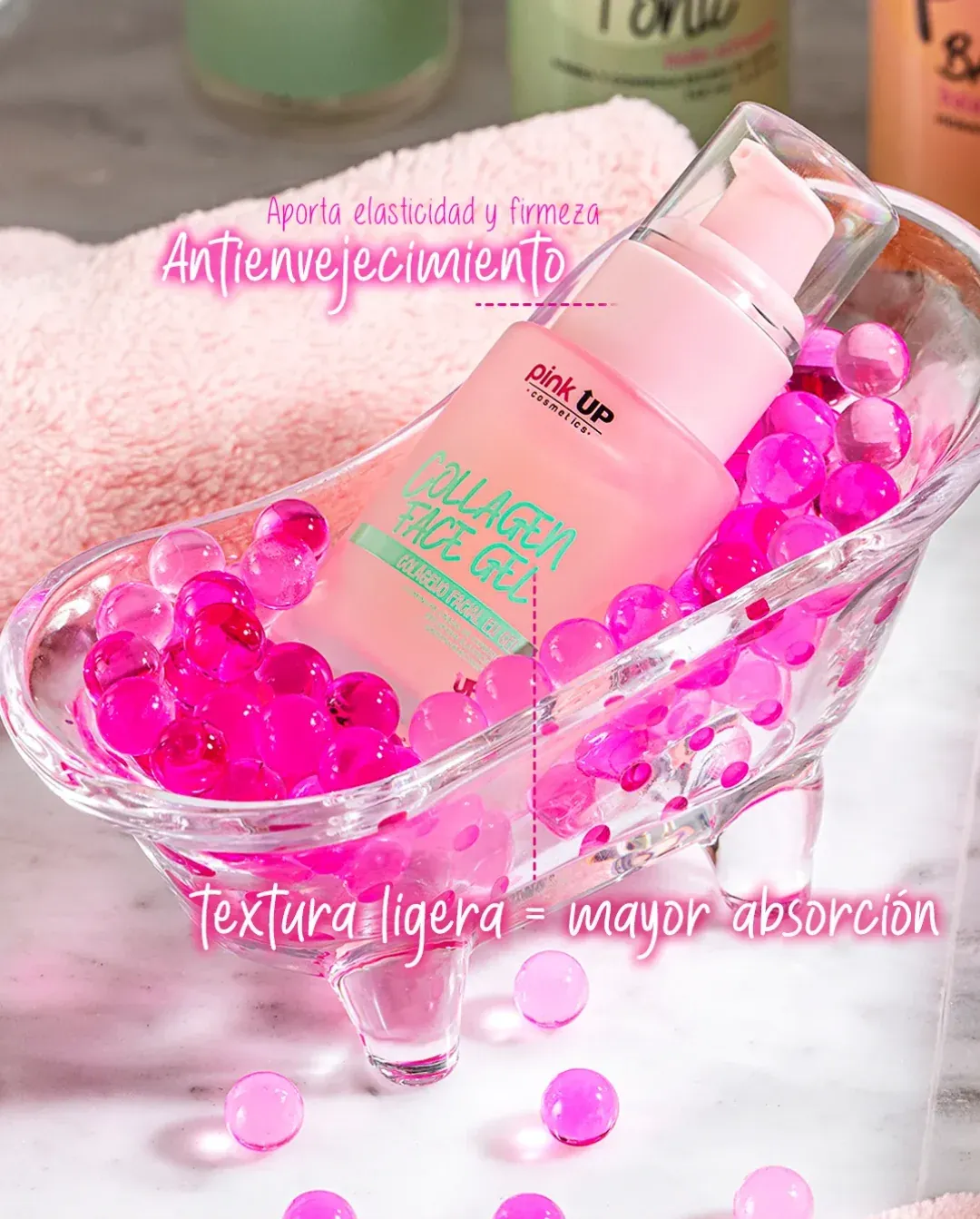 Colágeno facial en gel pink up