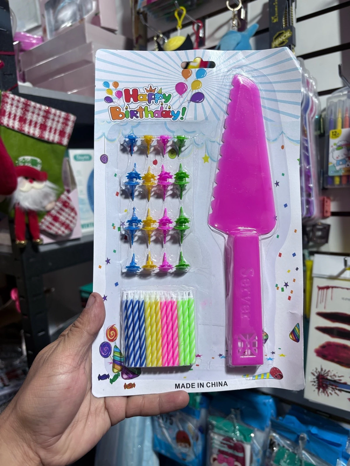 set de velas con cuchara para  partir pastel  2