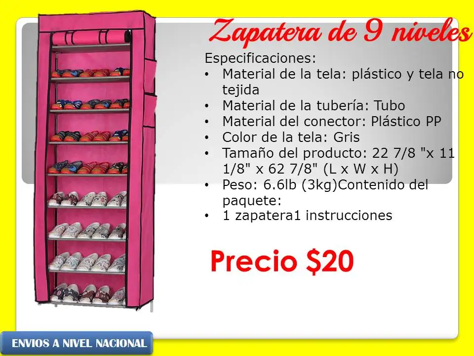Zapatera de nueve niveles