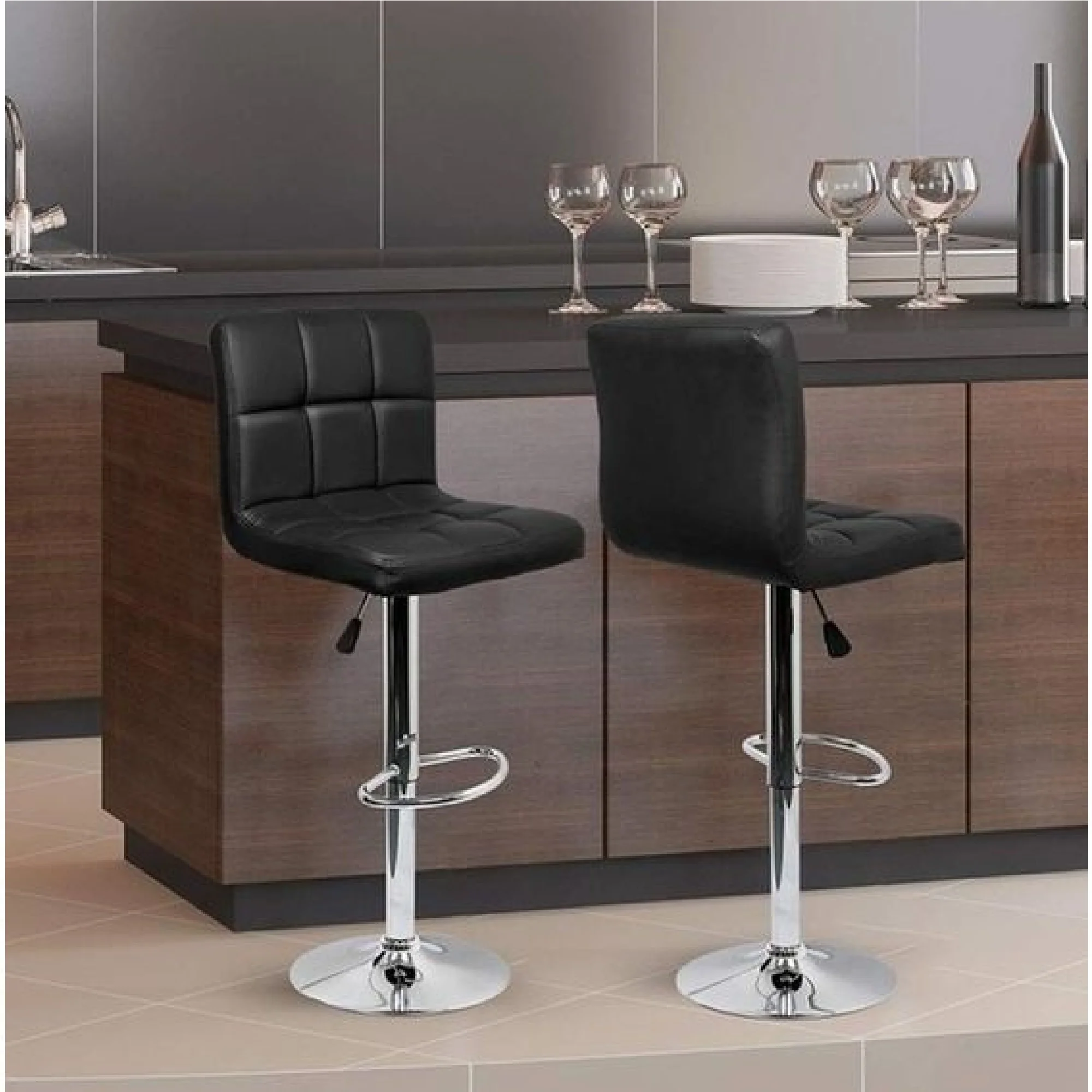 Set x 2 Silla Acolchada  Tipo Bar Alta 