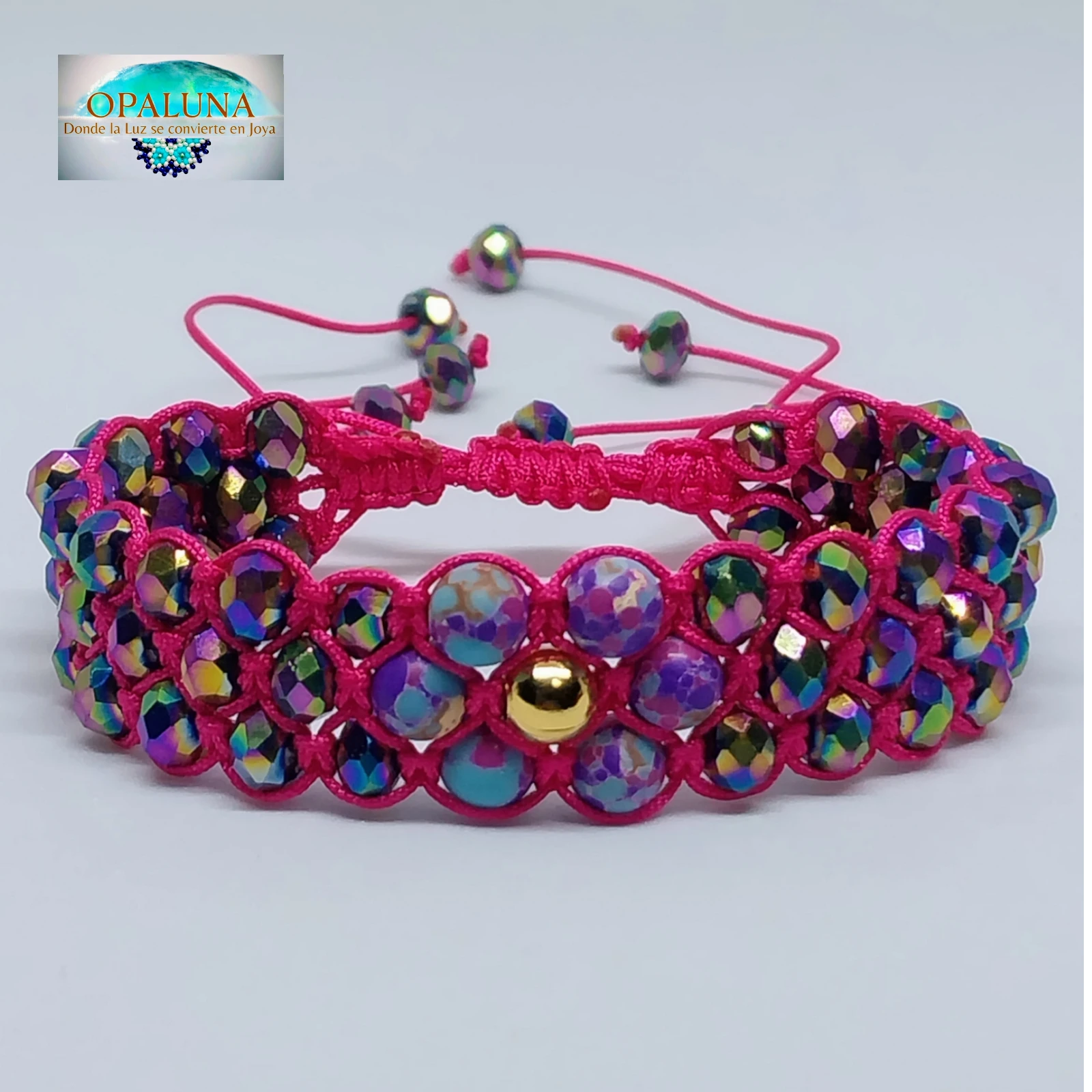 Pulsera Rosa Cristales