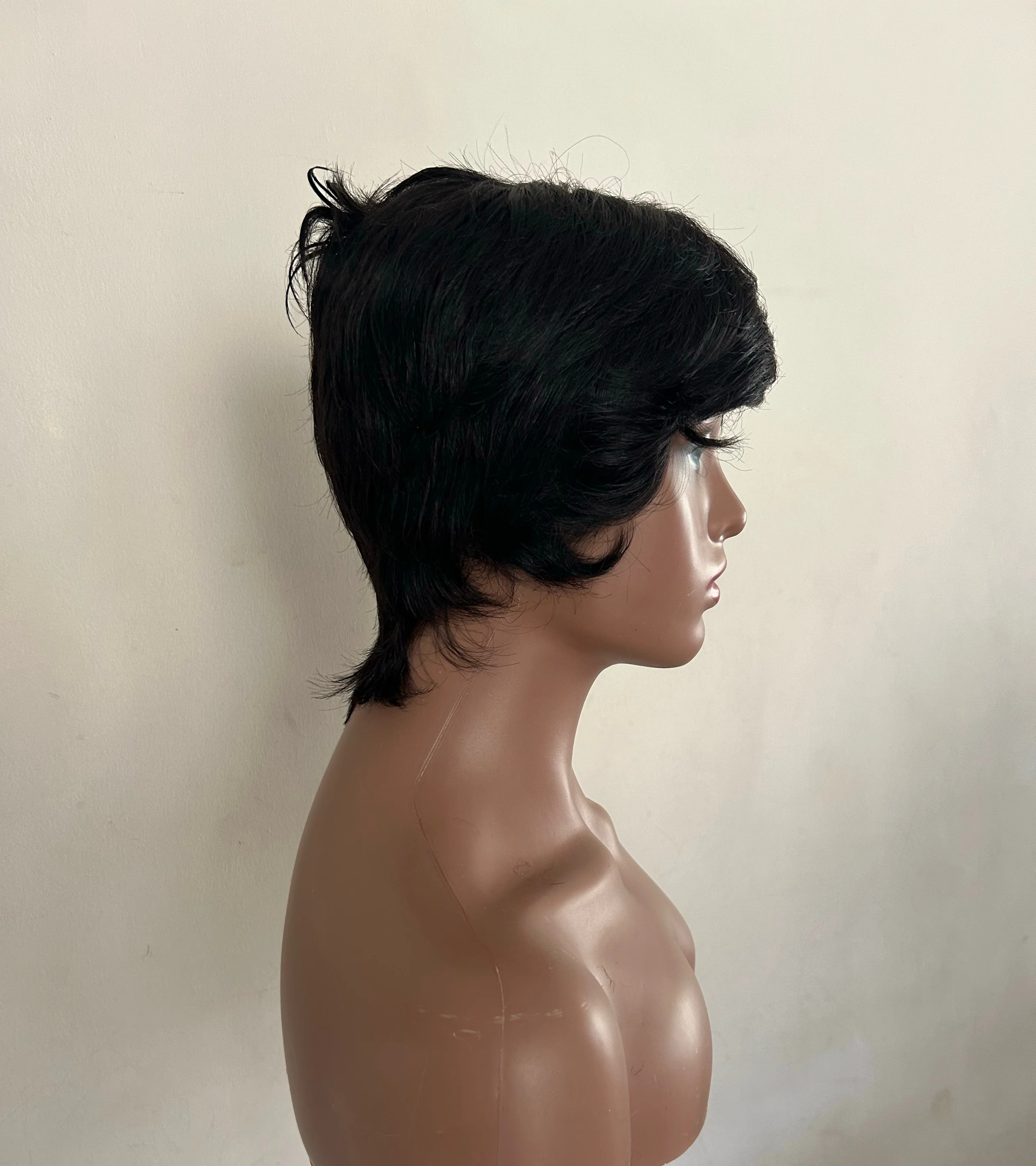 Peluca pixie color negro  5