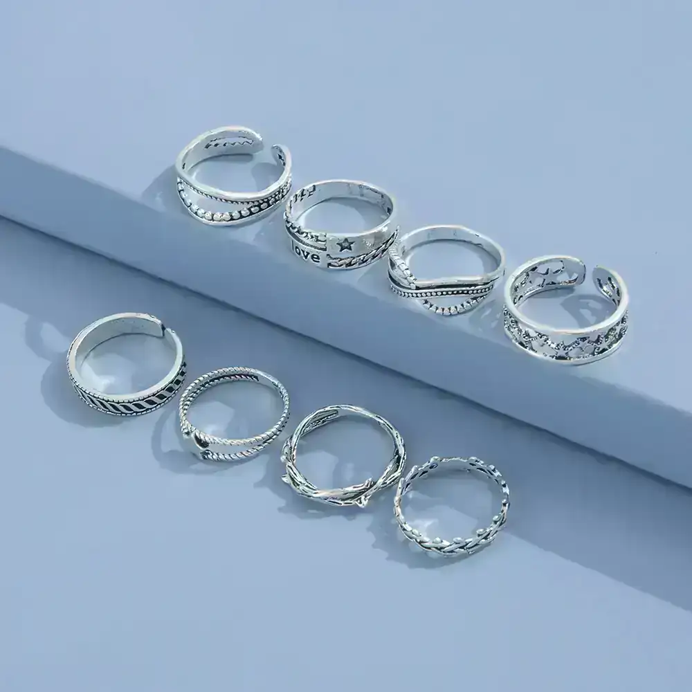 Set x7 Anillos Infinito Entrelazados REF: MA55 2