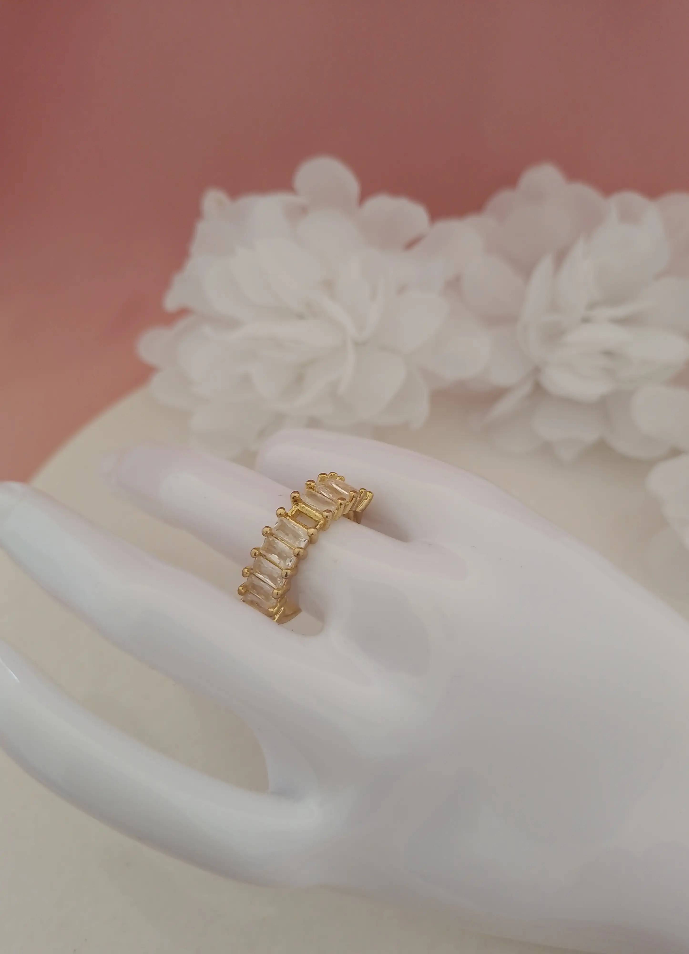 Anillo piedras blancas  2
