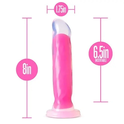 Marquee 8″ Silicone Dual Density Dildo Neon Pink Blush Novelties 3