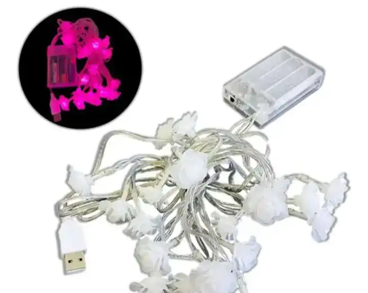 Guirnalda led 20 luces rosas 4M  2