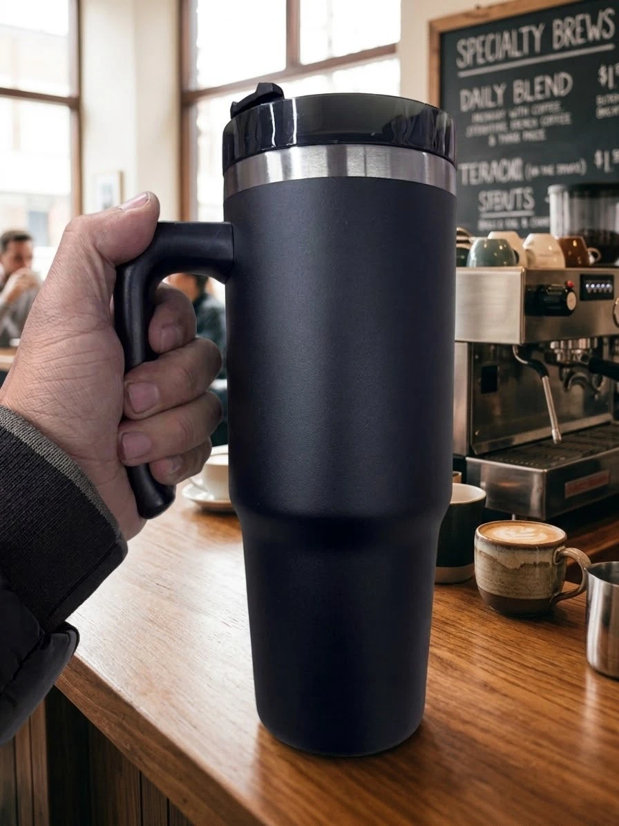 TERMO CON ASA 900 ml ACERO INOXIDABLE 2