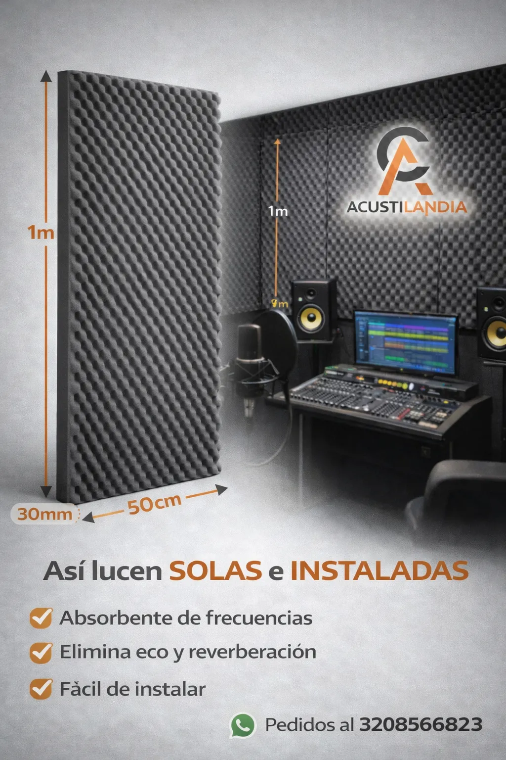 Lamina tipo cubeta 1mt x 50cm