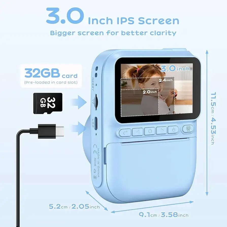 CAMARA DE IMPRESIÓN INSTANTÁNEO PARA NIÑOS 🚸 3