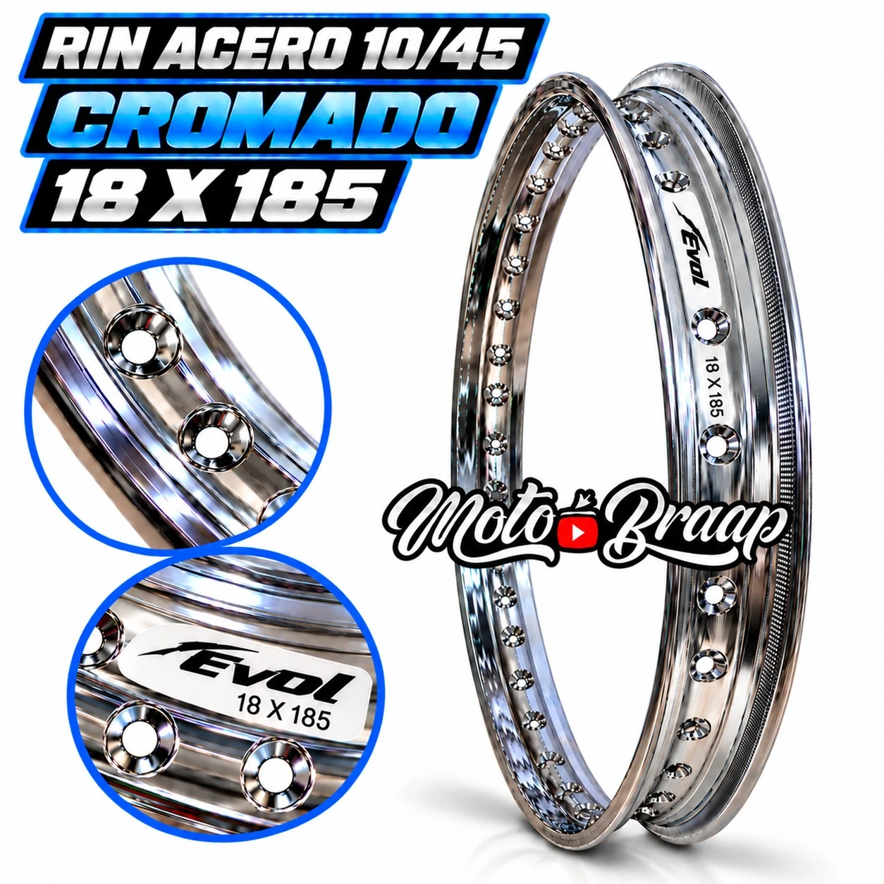 18 x 185 Rin acero Evol