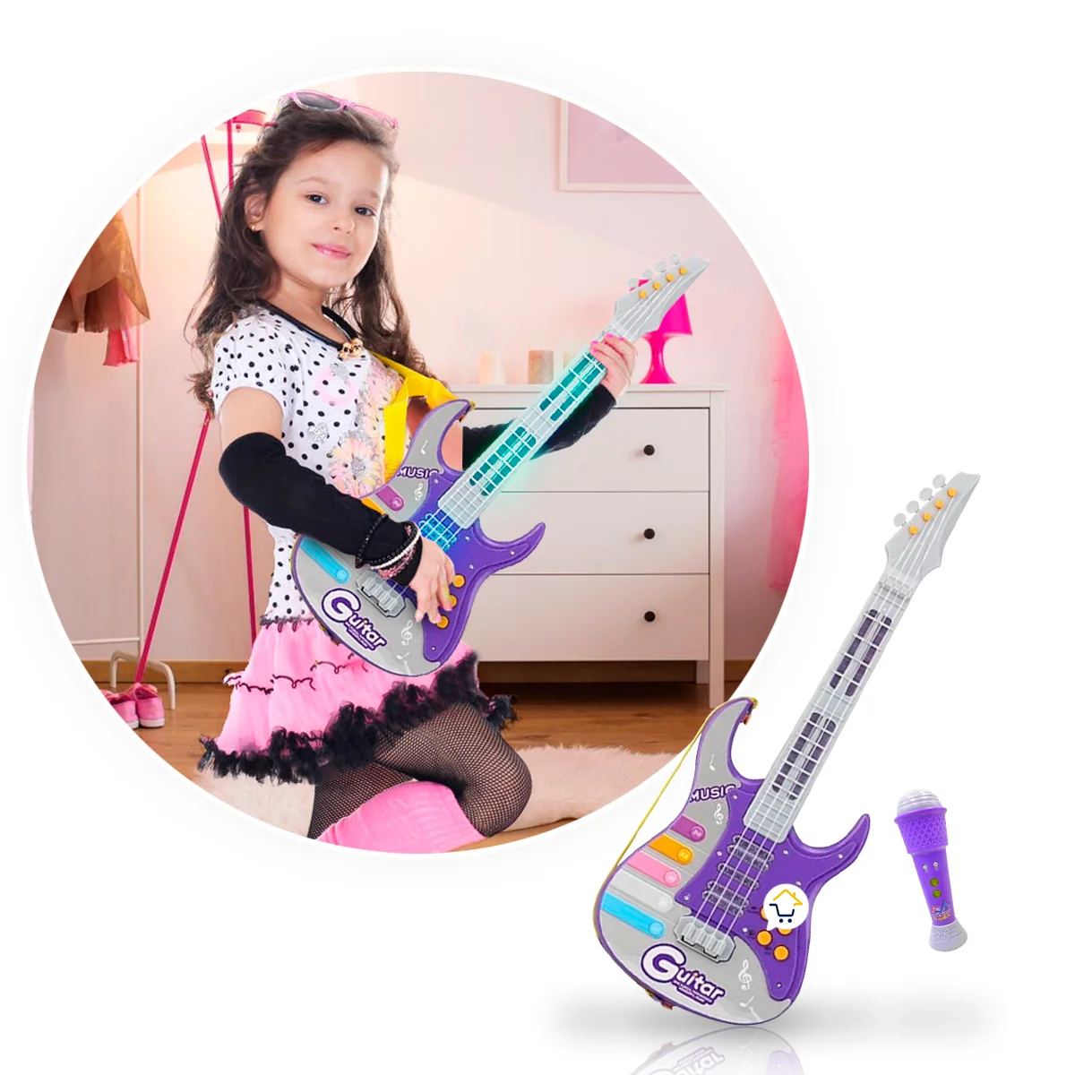 Guitarra Eléctrica+Micrófono Rock and Roll