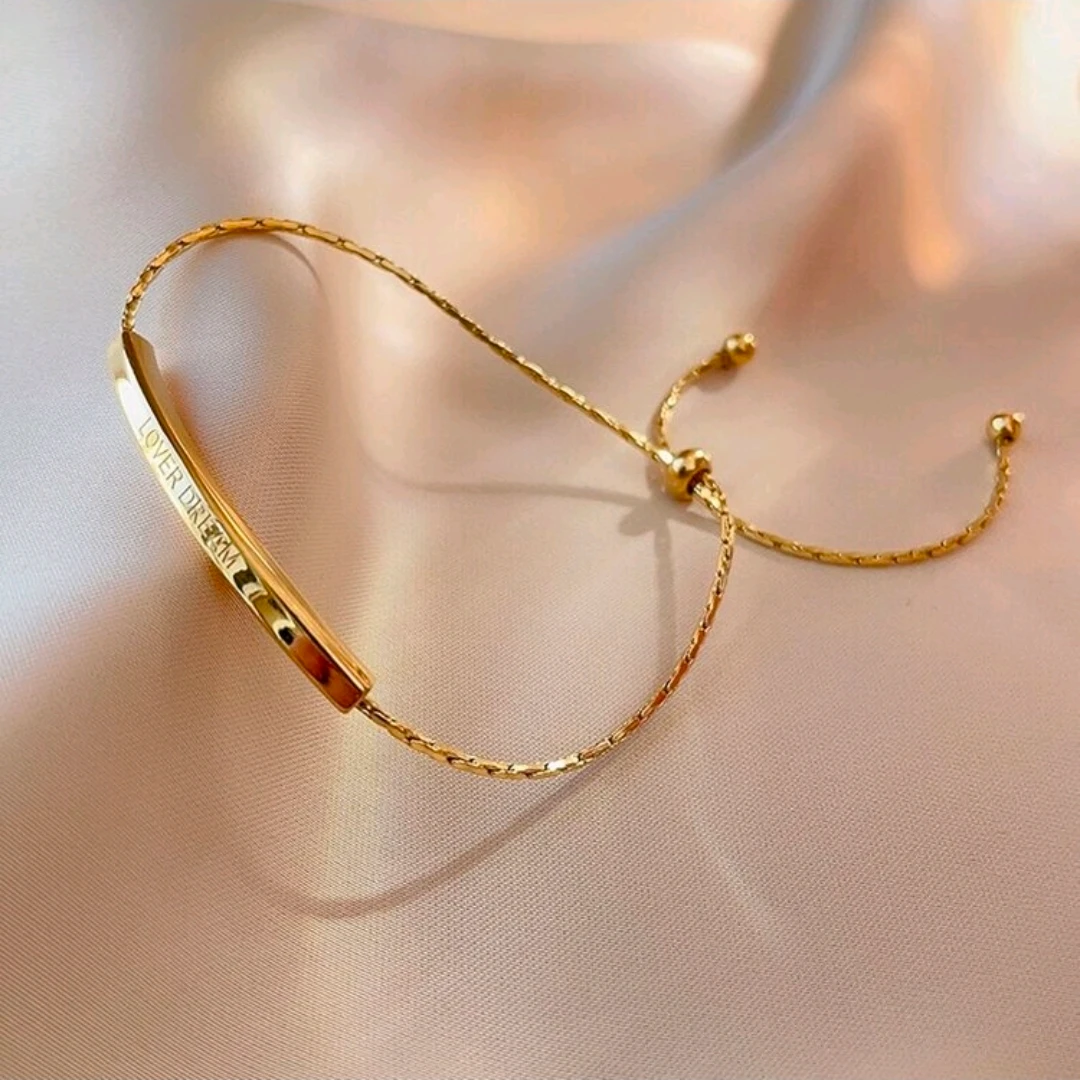 Pulsera de acero inoxidable enchapado en oro 14k