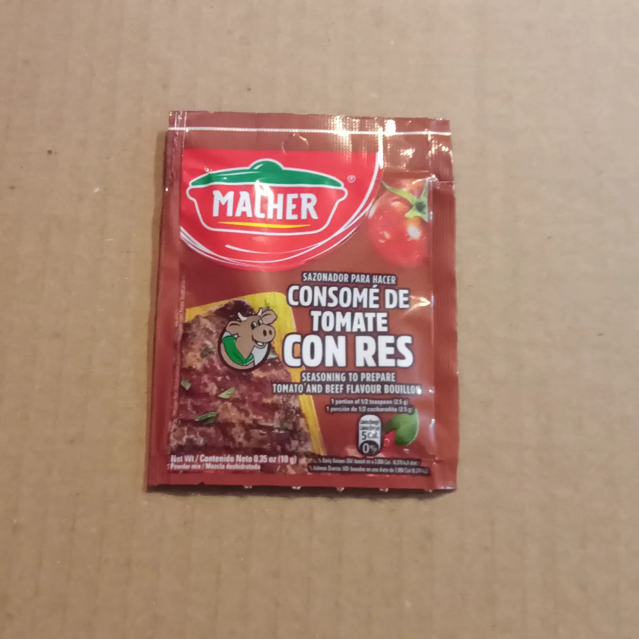 Malher consome de tomate con res 10 g