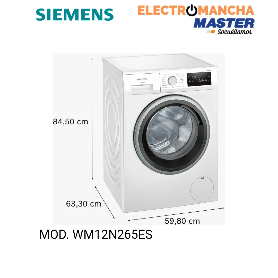 LAVADORA SIEMENS WM12N265ES 8 KILOS 1200 RPM CLASE A  5