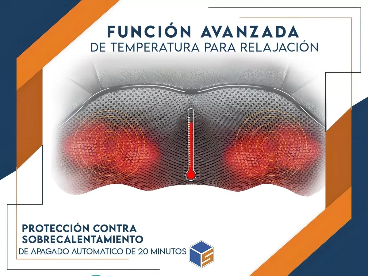 Masajeador Cervical Espalda Hombros Pie Calor Lumbar Waggs 2