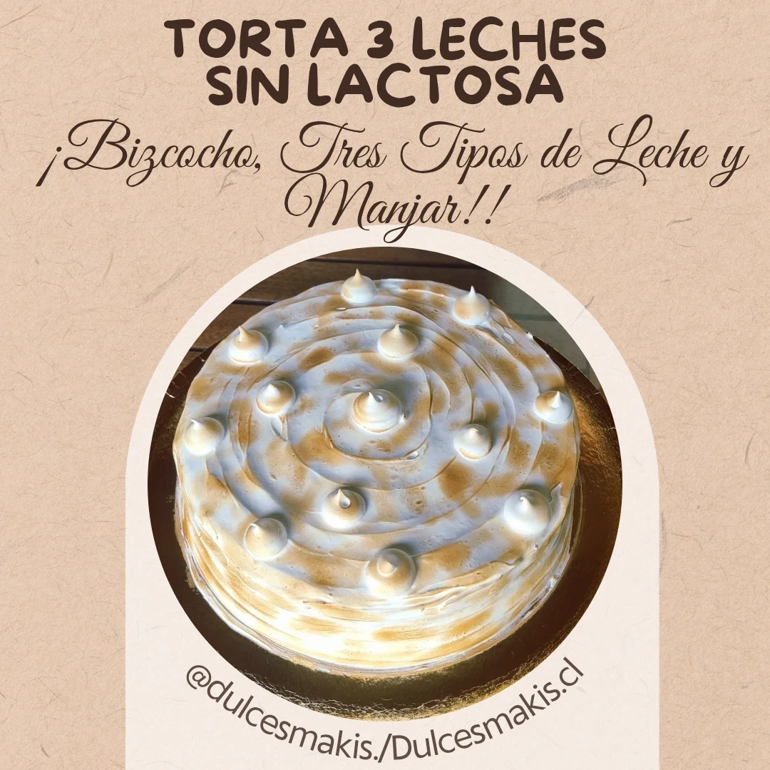 Torta 3 Leches Sin Lactosa./10 Personas.