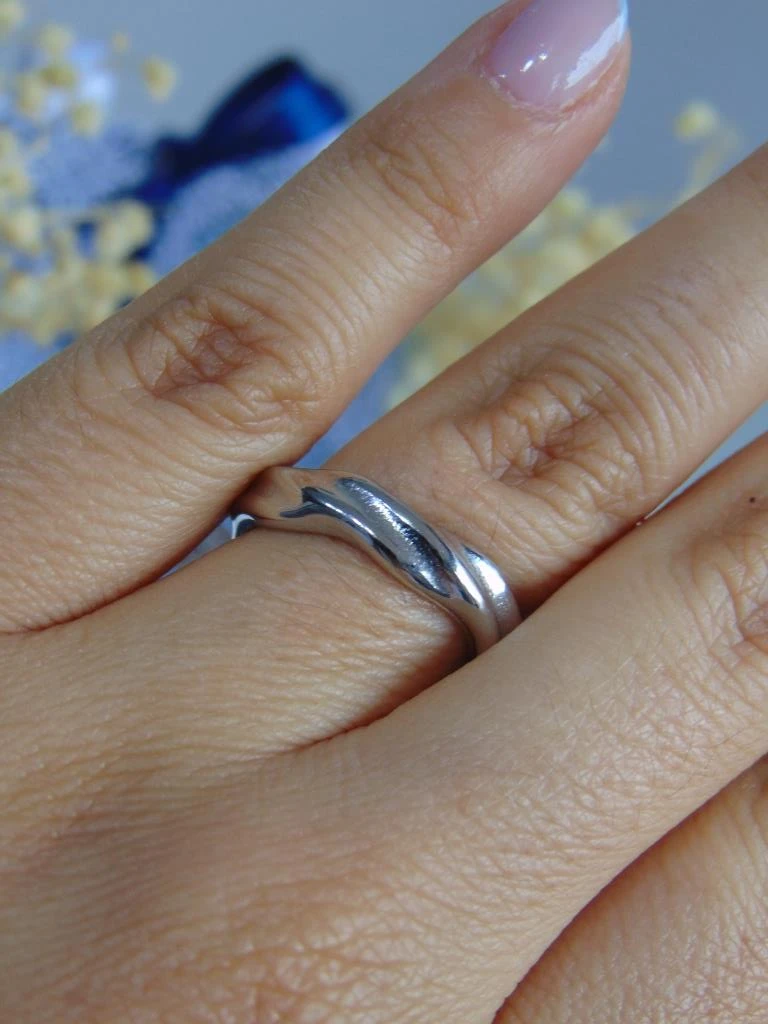 ANILLO ACERO PLATE ARGOLLA ASIMETRICA TALLAS
