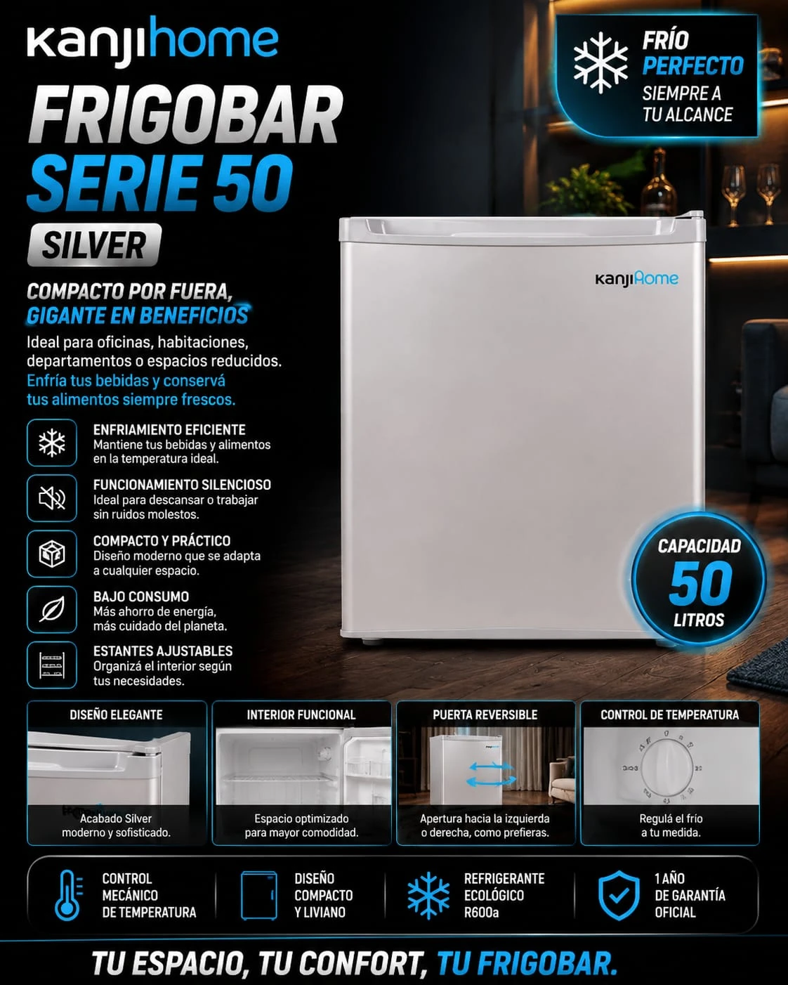 Frigobar Kanjihome 50 Silver