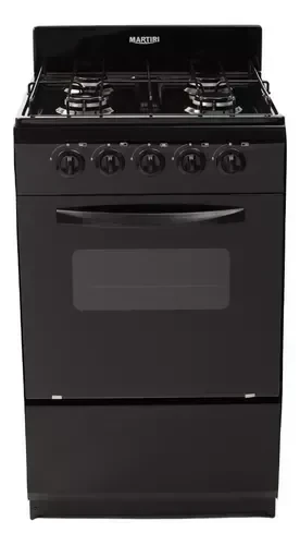 COCINA MARTIRI NEW BLACK GAS LICUADO 4 HORNALLAS NEGRA 51CM N794H
