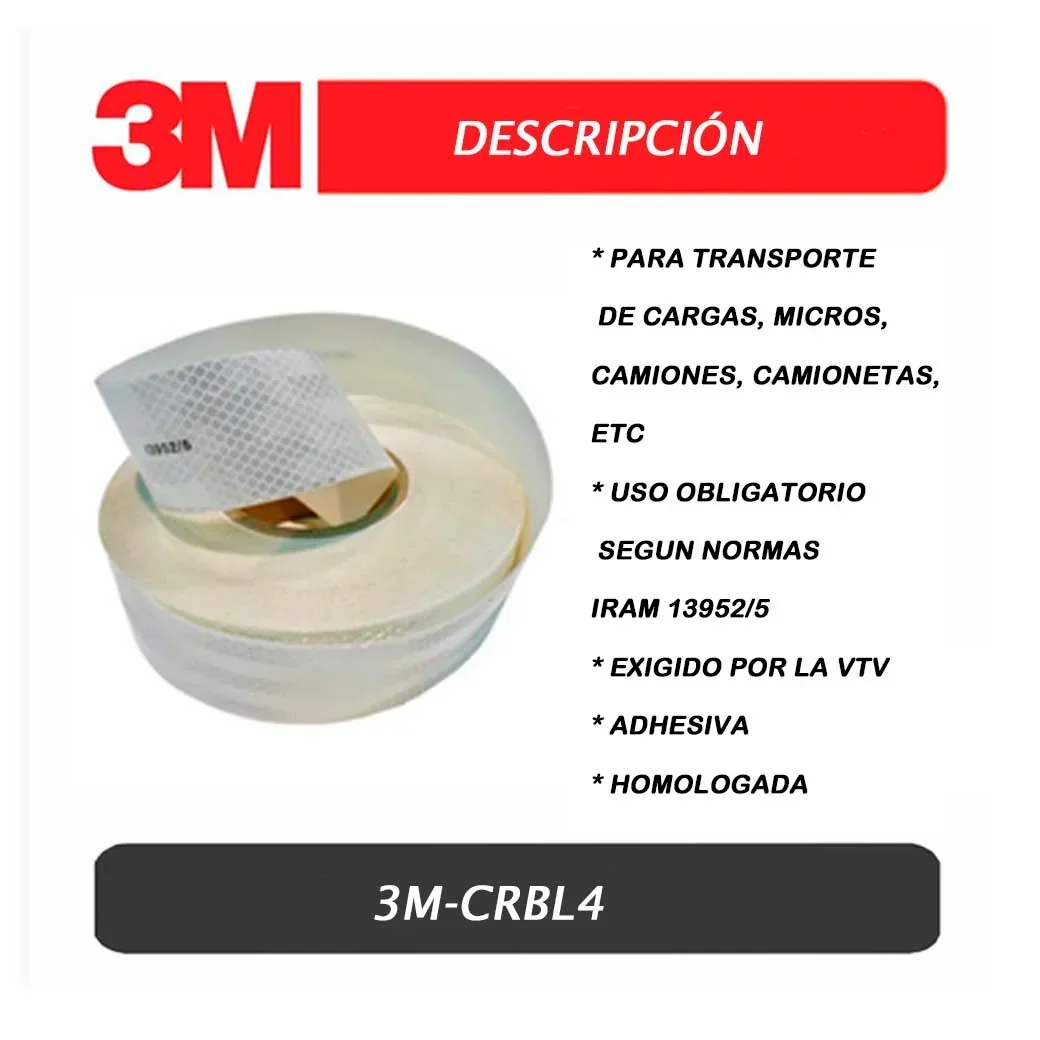CINTA REFLECTIVA 3M (Rollo/45Yd) Blanco 4"