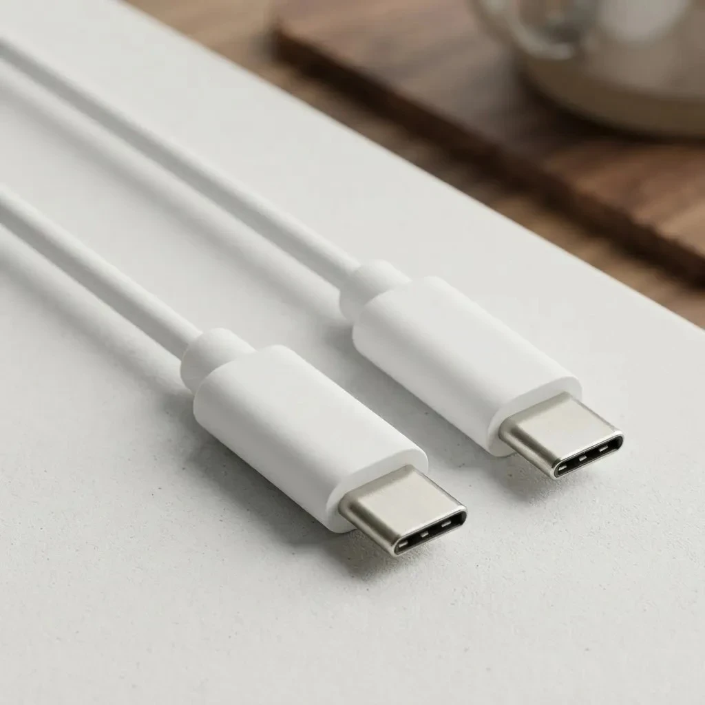 Cable Usb Tipo C a C Doble 1mt Entrada Carga Rapida Y Datos 4
