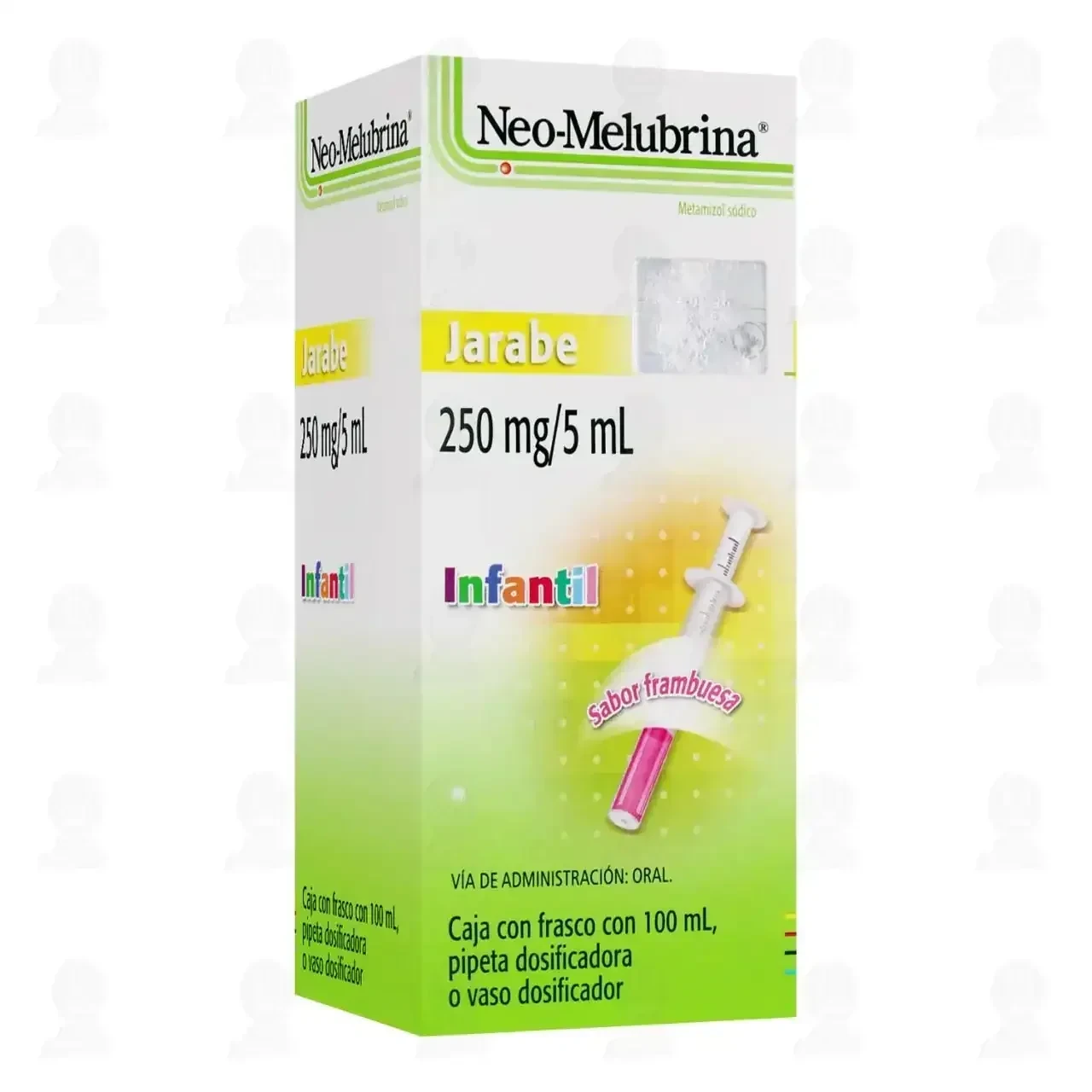 Neo-Melubrina 250mg/5ml Jarabe Infantil Sabor Frambuesa, 100 ml.