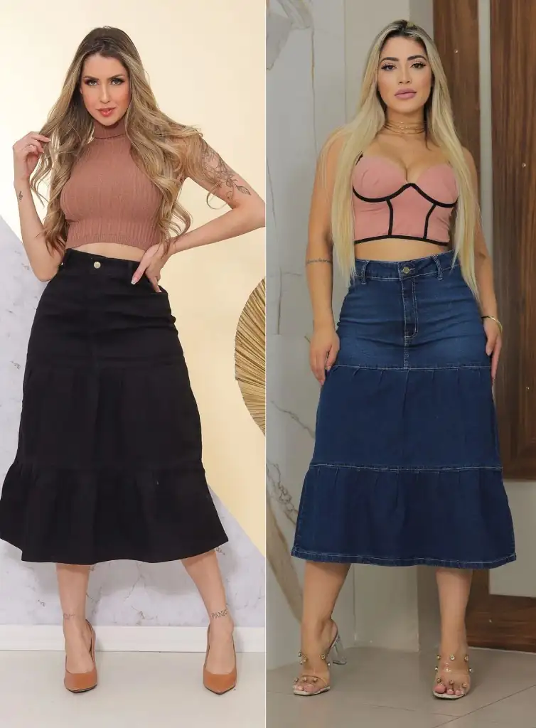 Saia Jeans Três Marias com Lycra