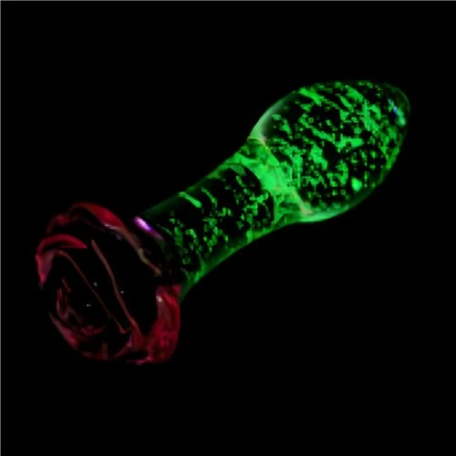 Glass Anal Plug Glow In The Dark Phantom Rose 2