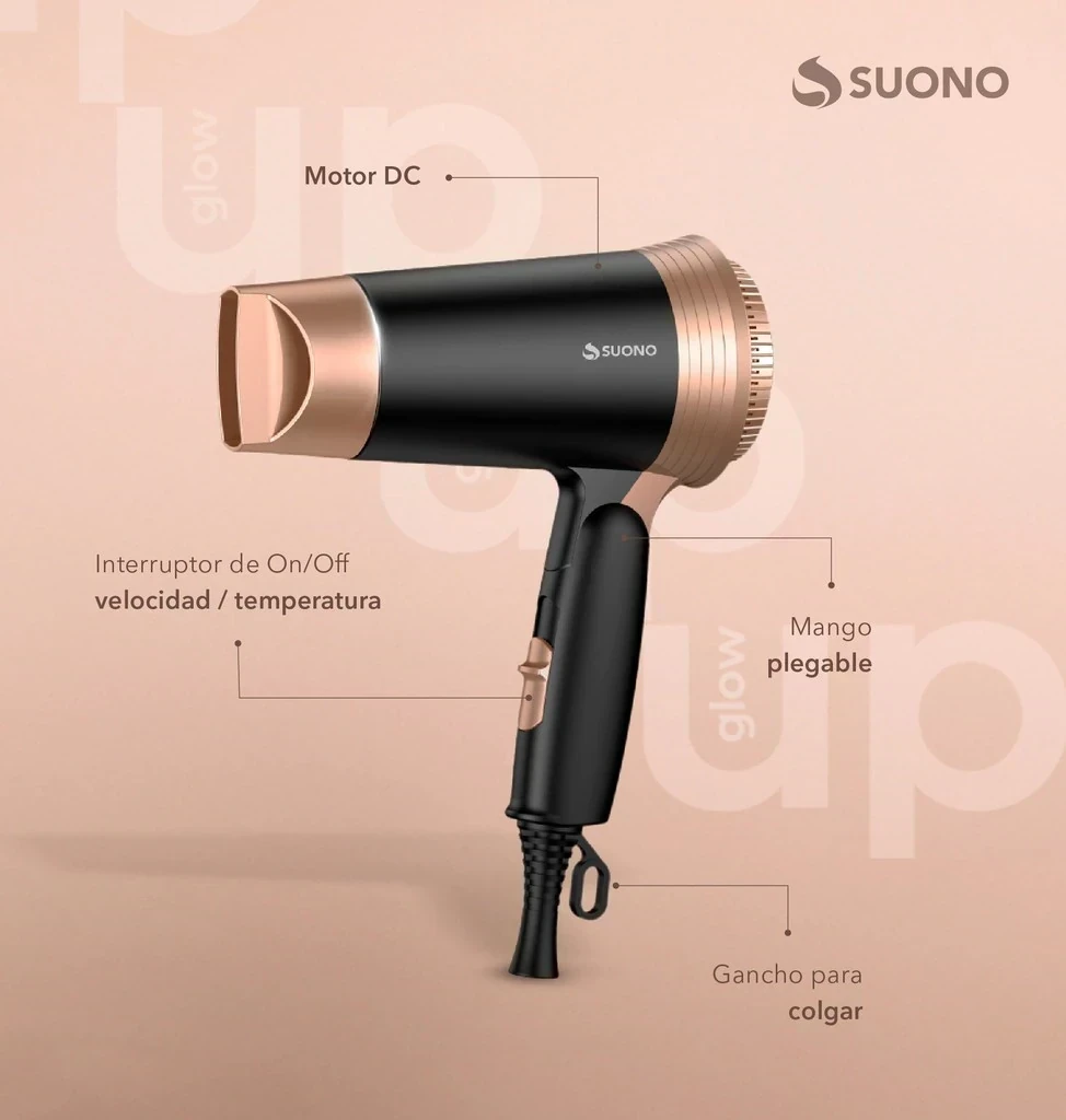 Secador de Pelo Mini Plegable de Viaje